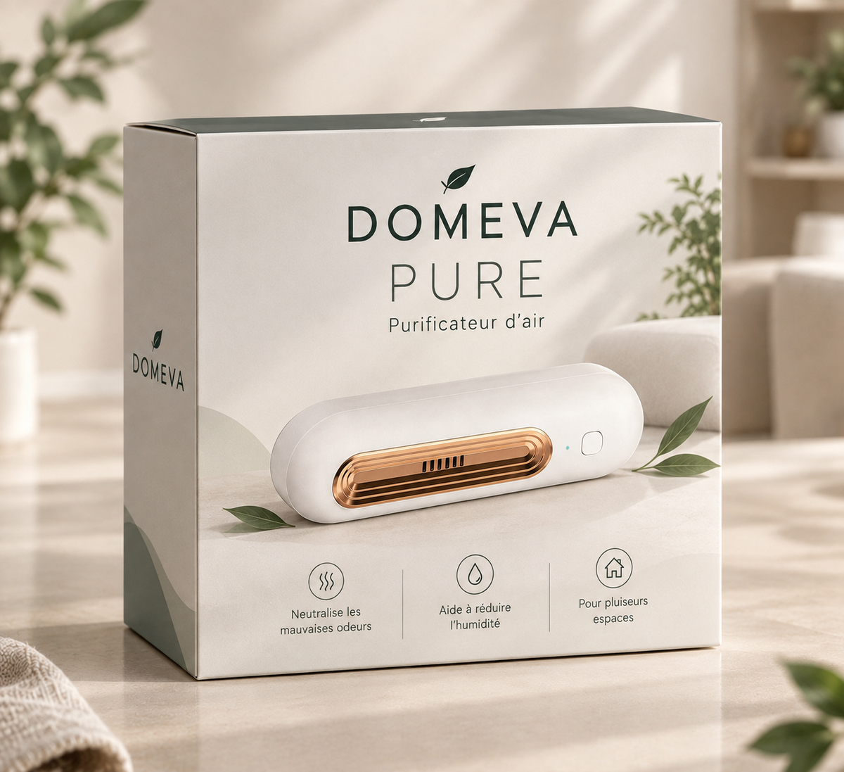 DOMEVA Pure, diffuseur anti-odeurs compact pour réfrigérateur, placard et voiture